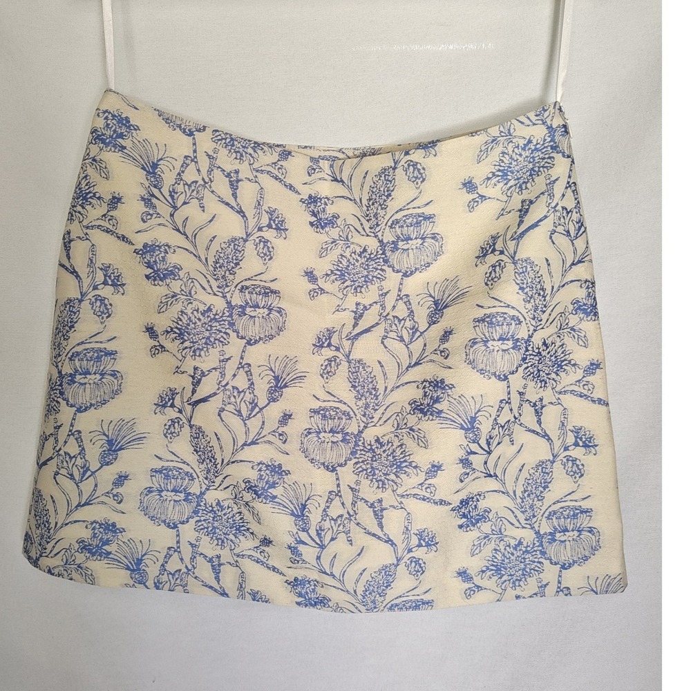 Commense Set Jacquard Square Neck Sleeveless Vest Top Mini Skirt Blue White L - Picture 12 of 16